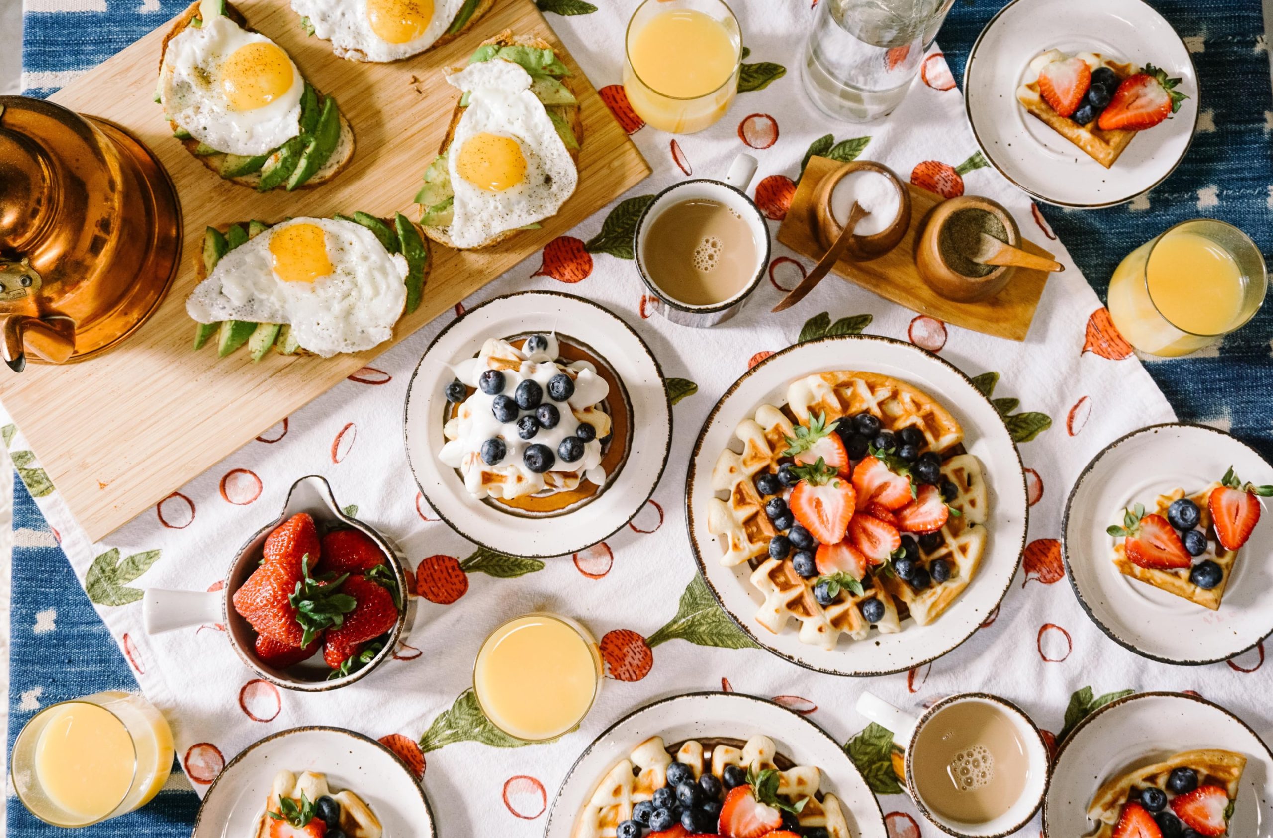 Breakfast Delight With Strawberry, Egg And Fruit